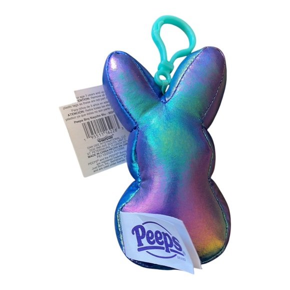 Peeps Purple Iridescent Bunny Backpack Clip Metallic Keychain Collectible Toy - Picture 2 of 3